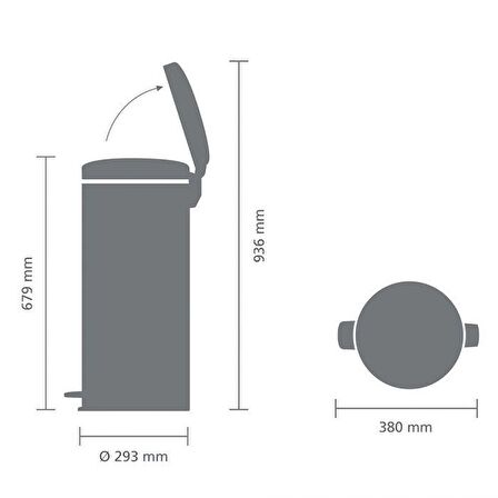 Brabantia Çöp Kutusu 30 litre Newicon Pedallı Krom 114366