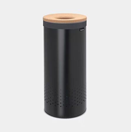 Brabantia Matt Black Mantar Kapaklı Çamaşır Sepeti 35lt