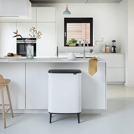 Brabantia Çöp Kutusu 30 + 30 lt Bo Touch Dokunmatik Kapak Beyaz 130601