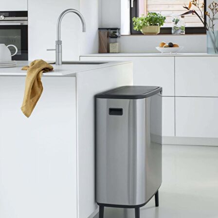 Brabantia Çöp Kutusu 30 + 30 lt Bo Touch Dokunmatik Kapak Mat Çelik 130649