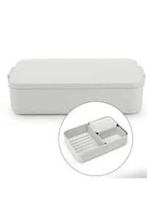 Brabantia Make Take Lıght Grey Plasitk Büyük Boy Bölmeli Yemek Taşıma Kabı 2L