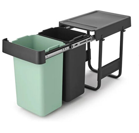 Brabantia Sort&go Buılt–ın Dark Grey Çöp Kutusu 2x15lt 