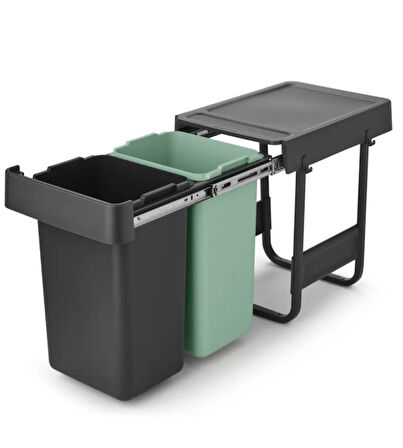 Brabantia Sort&go Buılt–ın Dark Grey Çöp Kutusu 2x15lt 