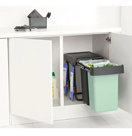 Brabantia Sort&go Buılt–ın Dark Grey Çöp Kutusu 2x15lt 