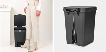 Brabantia Stepup Koyu Gri Plastik Pedallı Çöp Kutusu 25 lt  