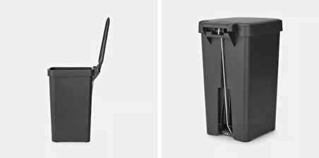 Brabantia Stepup Dark Grey Plastik Pedallı Çöp Kutusu 16 lt 
