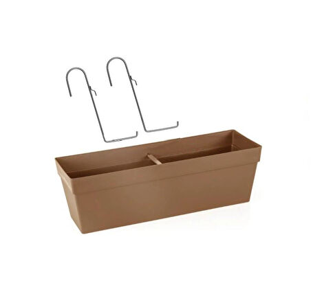 Omnipazar SO-YB02A Askılı Yalı Balkon Saksı 10.8 lt Mocha 3 Adet 
