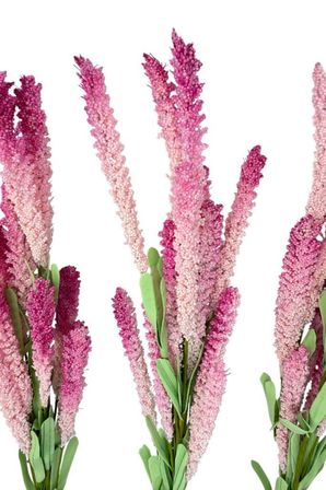 Yapay Çiçek Lateks Köpük Pembe Koyu Lavanta Dalı 35cm Dekoratif Çiçek