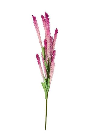 Yapay Çiçek Lateks Köpük Pembe Koyu Lavanta Dalı 35cm Dekoratif Çiçek
