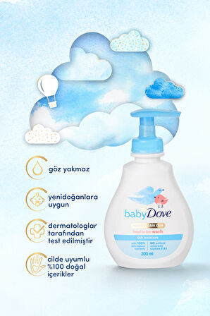 Baby Dove Doğal Prebiyotikli Göz Yakmayan Sülfatsız Nemlendirici Bebek Saç ve Vücut Şampuanı 200 ml
