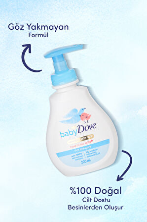 Baby Dove Doğal Prebiyotikli Göz Yakmayan Sülfatsız Nemlendirici Bebek Saç ve Vücut Şampuanı 200 ml