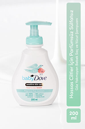 Bebekler için Kokusuz Saç ve Vücut Şampuanı 200 ml