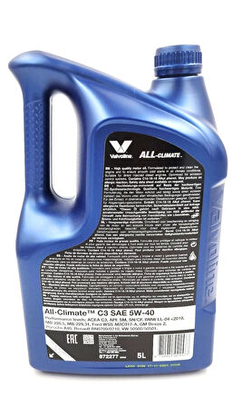 VALVOLINE ALL CLIMATE 5W-40 5 LT ( Üretim Yılı 2024 )