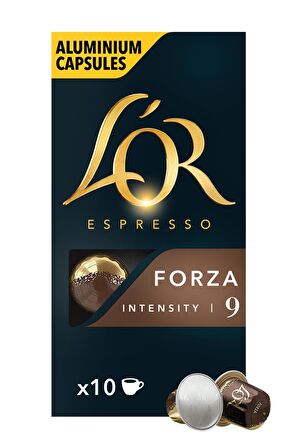 L'OR - Forza - Intensity 9 - Nespresso Uyumlu 10 Adet Alüminyum Kapsül Kahve