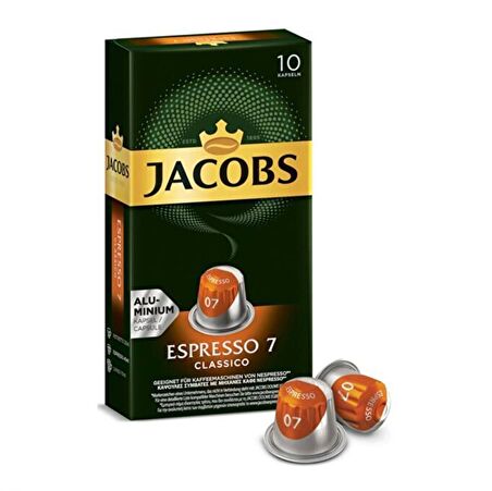 Jacobs Espresso 7 Classico Kapsül Kahve Nespresso Uyumlu 10 Kapsül