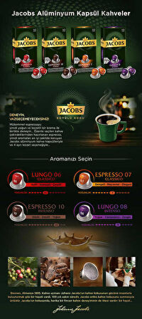 Jacobs Espresso 7 Classico Nespresso Uyumlu Alüminyum Kapsül Kahve 10 Adet X 10 Paket