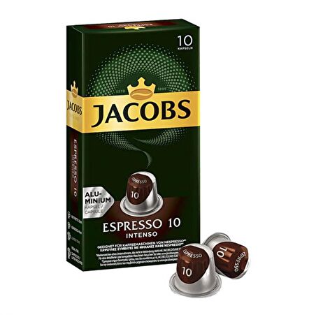 Jacobs Espresso 10 Intenso Nespresso Uyumlu Alüminyum Kapsül Kahve 10 Adet