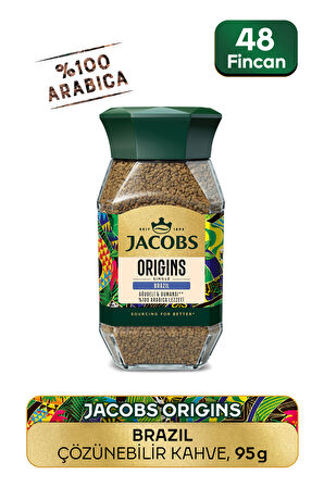 Jacobs Origin Brazil Granül Kahve Cam Kavanoz 95 GR