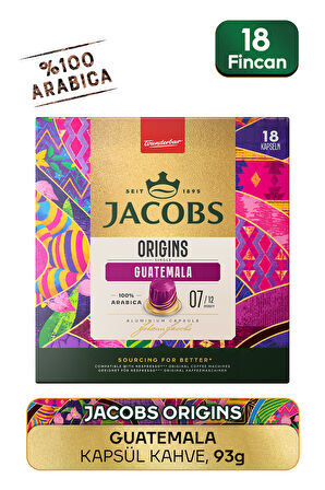 Jacobs Origins Guatemala Nespresso Uyumlu Alüminyum Kapsül Kahve 18'li