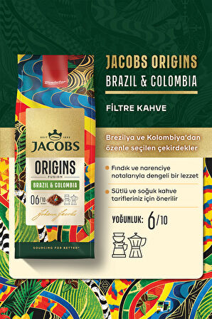 Jacobs Origins Brazil & Colombia Filtre Kahve 200gr