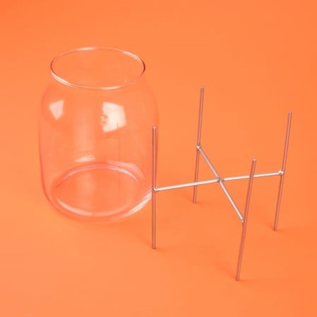 Artı Casa Metal Ayaklı Vazo - Şeffaf - 25 cm