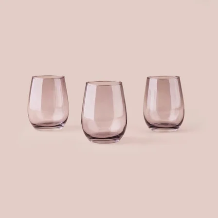 Alpina 3'lü Meşrubat ve Su Bardağı - Gri - 350 ml