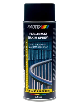 Motip Paslanmaz Bakım Spreyi Çelik Aksamlara Özel Temizleme Spreyi 400 Ml 1 Adet Hollanda Üretim 