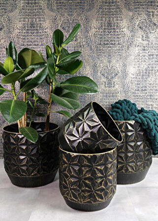 Linske Metal Saksı 15x16 cm