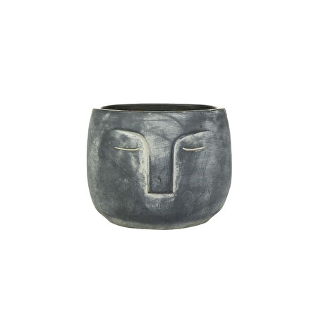 Head Antrasit Çimento Saksı 16*13cm