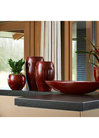 Cresta Seramik Derin Kırmızı Saksı 20*30cm