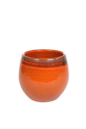Charlotte Turuncu Seramik Saksı 19*16cm