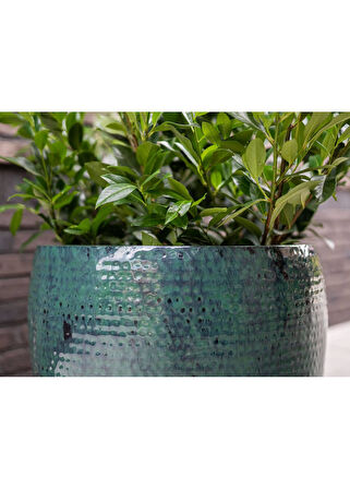 Thom Mavi Metal Yüksek Saksı 62x88cm