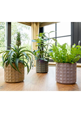 Zahra Seramik Pembe Saksı 14x13cm