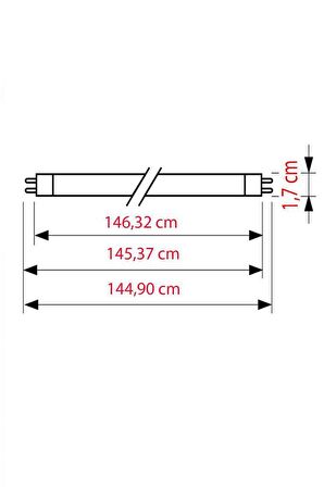 Philips Master TL5 HO 49W/830 T5 Floresan Ampul Sarı 3000K 146,32 cm