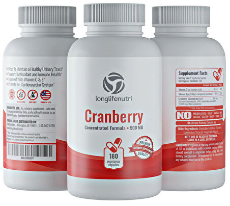 Cranberry 500 mg 180 Kapsül