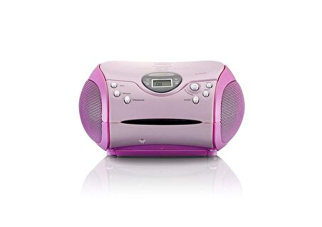 Lenco SCD-24 Portable Taşınabilir Müzik Seti Radyo CD Çalar-Pembe