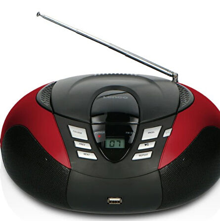 LENCO SCD-37 USB Kırmızı - Taşınabilir FM Radyo CD ve USB oynatıcı - Kırmızı
