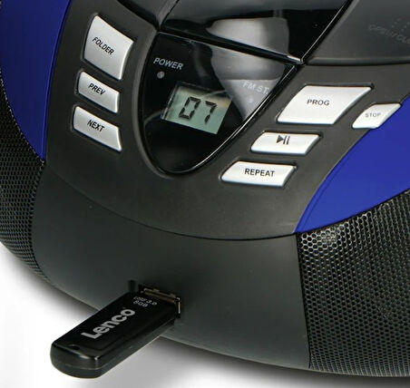 LENCO SCD-37 USB Mavi - Taşınabilir FM Radyo CD'si ve USB oynatıcı - Mavi