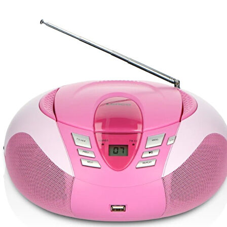 LENCO SCD-37 USB Pembe - Taşınabilir FM Radyo CD ve USB çalar - Pembe