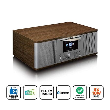 Lenco DIR-270 İnternet Radyo DAB FM Radyo CD Bluetooth Kumandalı Ahşap