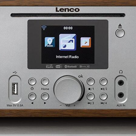 Lenco DIR-270 İnternet Radyo DAB FM Radyo CD Bluetooth Kumandalı Ahşap