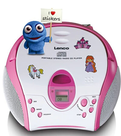 LENCO SCD-24PK kids - CD çalarlı taşınabilir stereo FM radyo - Pembe