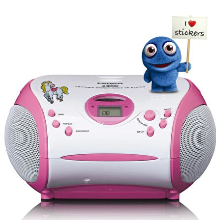 LENCO SCD-24PK kids - CD çalarlı taşınabilir stereo FM radyo - Pembe