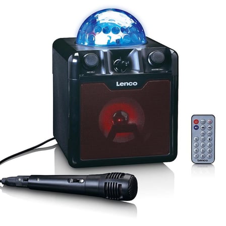 LENCO BTC-055 BK - IŞIKLI BLUETOOTH HOPARLÖR, USB, SD, RC, MIC, AC