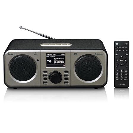 Lenco DIR-141BK Internet Radyo DAB+ Bluetooth Kumandalı Spotify Connect Siyah