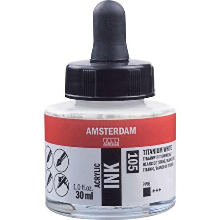 Talens Amsterdam Acrylic Ink 30ml 105 Titanium White