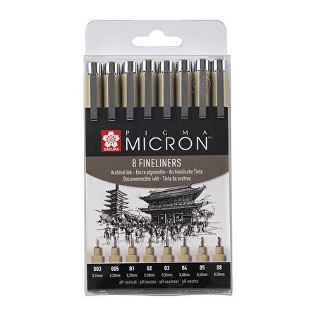 PIGMA MICRON SET 8 BLACK