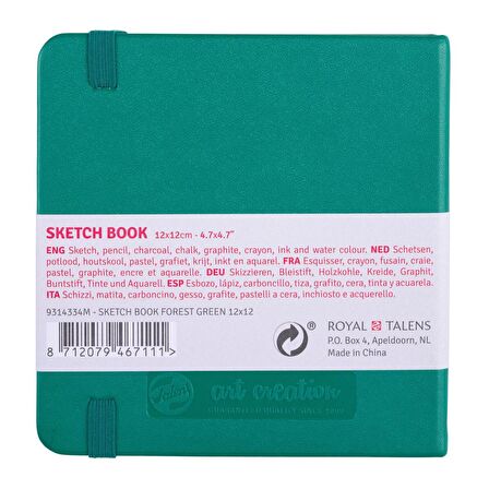 SKETCH BOOK FOREST GREEN 12X12