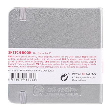 TAC SKETCH BOOK SHINY SILVER 12X12 140GR