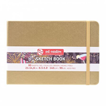 TAC SKETCH BOOK WHITE GOLD 21X15 140GR